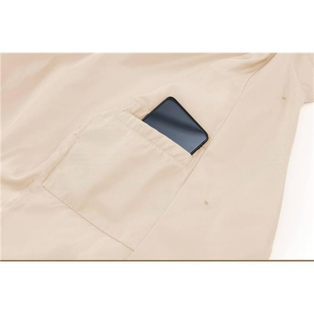 Double Breasted Trench Coats Mid-Length Belted Overcoat Long For Women - Picture 7 of 7
